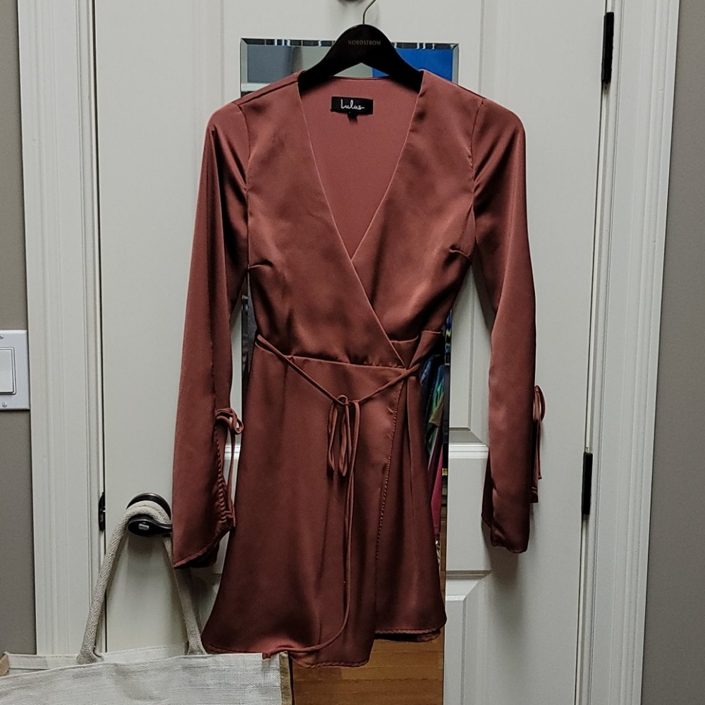 Lulu's copper wrap dress,  XS